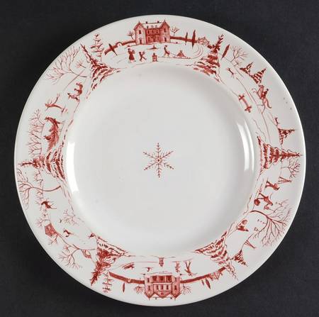 Country Estate Winter Holiday Salad/Dessert Plate