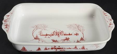 Country Estate Winter Holiday 15" Rectangular Baker