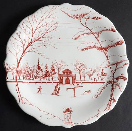 Country Estate Winter Holiday Party Plate