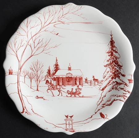 Country Estate Winter Holiday Party Plate