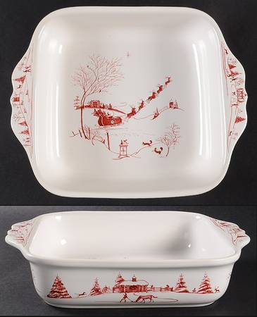 Country Estate Winter Holiday 9" Square Baker