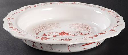 Country Estate Winter Holiday 11" Pie Baking Plate