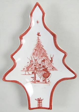 Country Estate Winter Holiday 8" Tree Shaped Tray