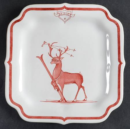 Country Estate Winter Holiday Square Party Plate