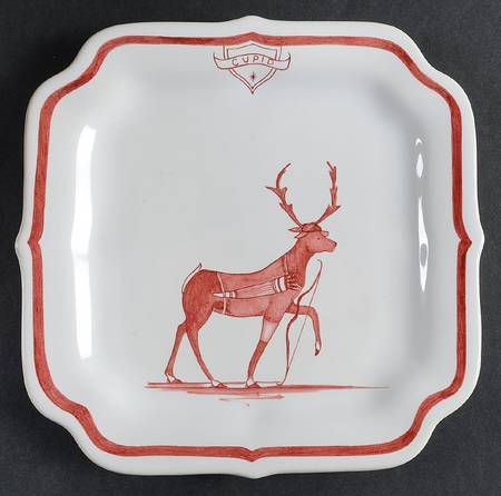 Country Estate Winter Holiday Square Party Plate