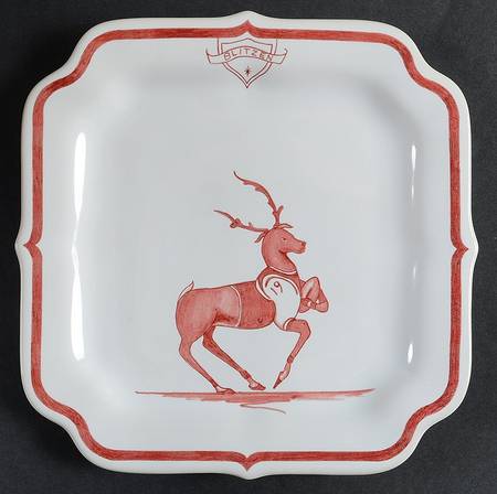 Country Estate Winter Holiday Square Party Plate
