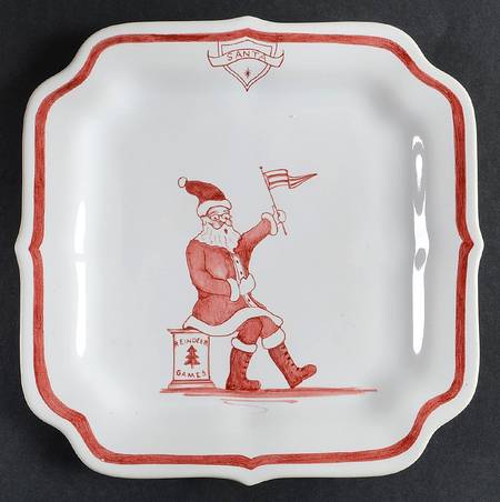 Country Estate Winter Holiday Square Party Plate