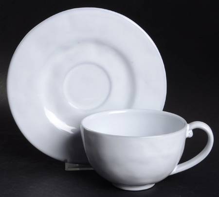 Quotidien White Truffle Flat Cup & Saucer Set