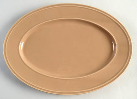 Stoneware Taupe 14" Oval Serving Platter
