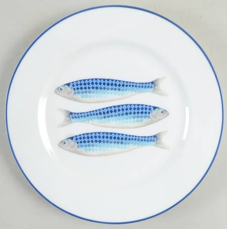 Harlequin Blue Salad Plate