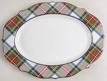 Stewart Tartan 15" Oval Serving Platter