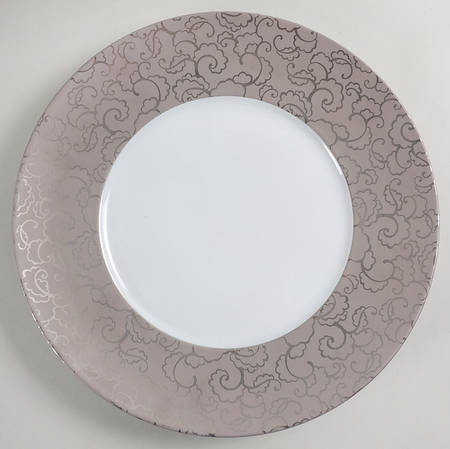 Falbala Platinum Service Plate (Charger) by Jaune de Chrome