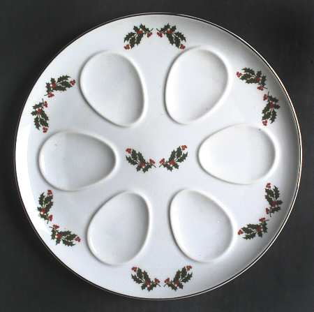 Christmas Holly (Smooth Edge) Deviled Egg Plate