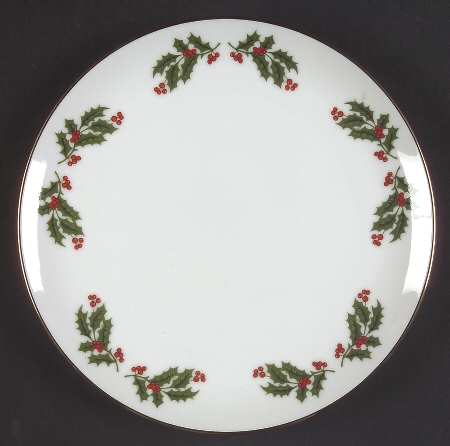 Christmas Holly (Smooth Edge) Salad Plate