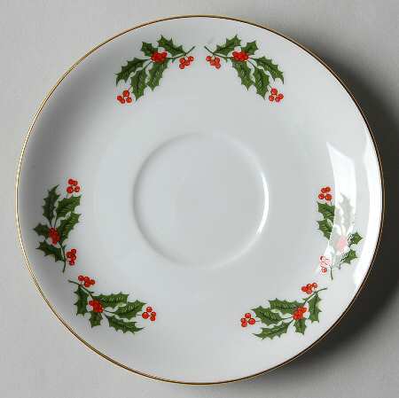 Christmas Holly (Smooth Edge) Saucer