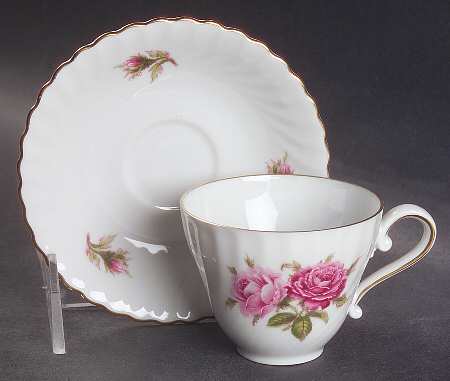 Moosrose Flat Demitasse Cup & Saucer Set