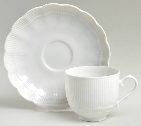 Romantica All White Flat Cup & Saucer Set