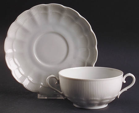 Romantica All White Cream Soup Bowl & Saucer Set