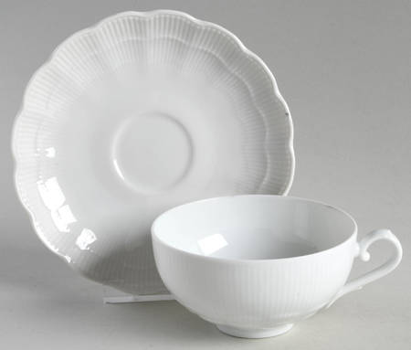 Romantica All White Flat Cup & Saucer Set