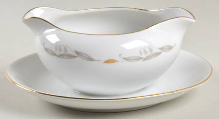 Golden Fantasy Gravy Boat with Attached Underplate