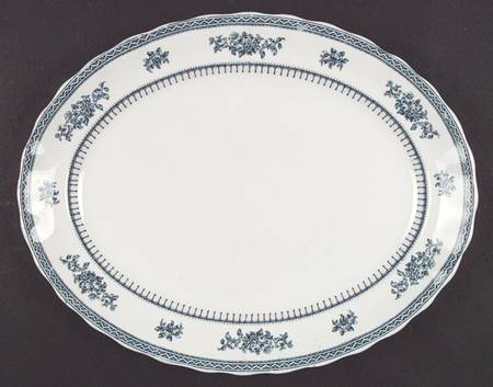Shrewsbury (Teal) 16" Oval Serving Platter