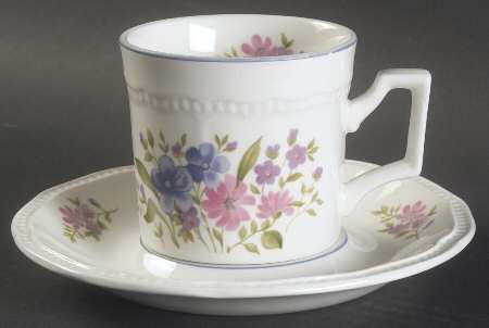 English Garden Flat Cup & Saucer Set by Kensington Staffords