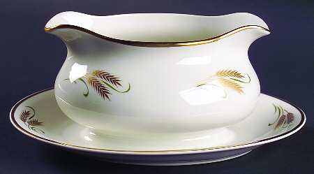 Wheat Gravy Boat with Attached Underplate