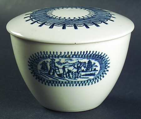 Country Life Blue Sugar Bowl & Lid