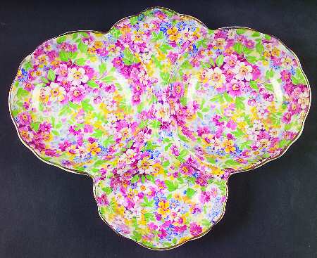 Apple Blossom Chintz 3-Part Relish