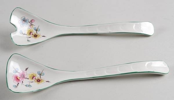 Chinese Rose 2 Piece Salad Set, Solid Piece