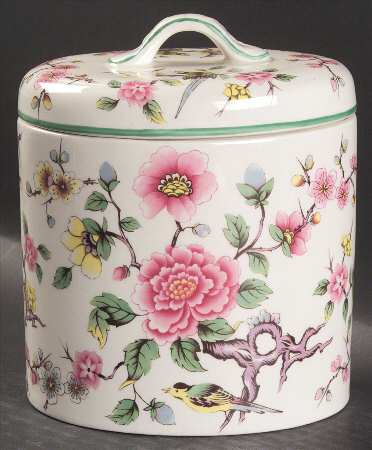 Chinese Rose Medium Canister & Lid
