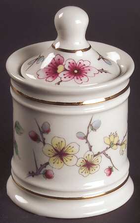 Chinese Rose Mustard Jar & Lid