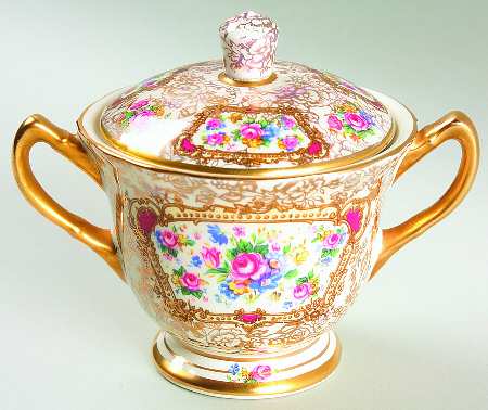 Pompadour (England) Sugar Bowl & Lid