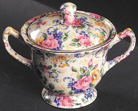 Rosalynde (Old, No Globe Stamp) Sugar Bowl & Lid