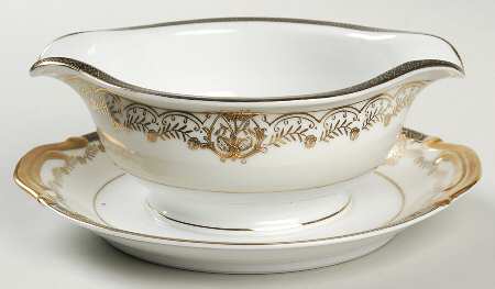 KON39 Round Gravy Boat/Attached Underplate