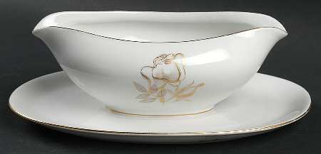 Goldrose Gravy Boat with Attached Underplate