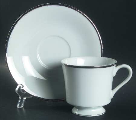 Wedding Band Footed Cup & Saucer Set