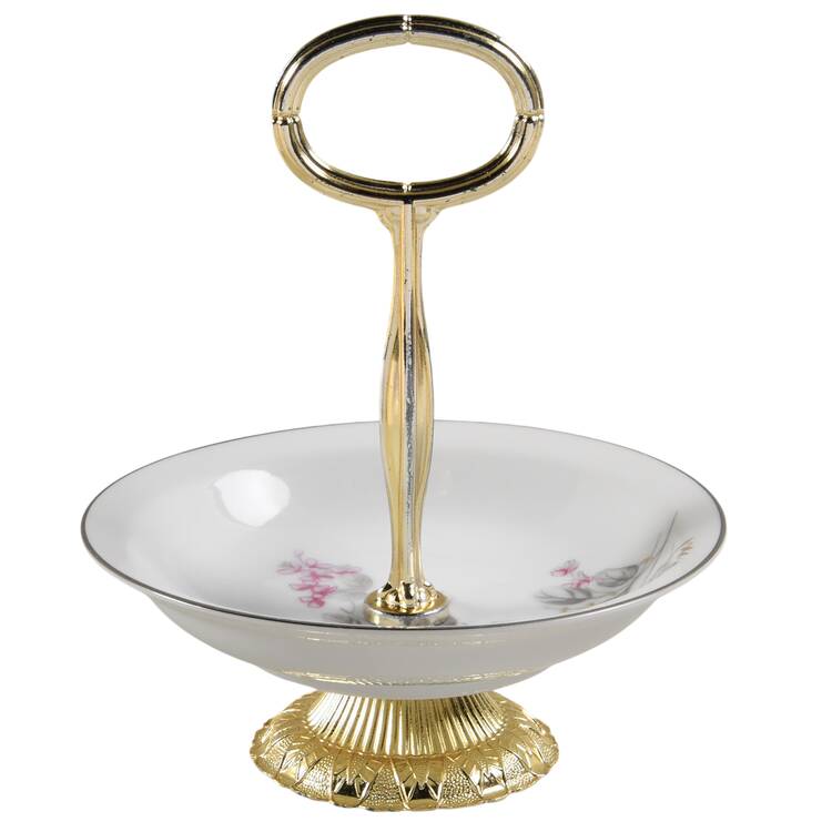 Diana 6"-7" Handled Footed Nut Dish HC by Kyoto
