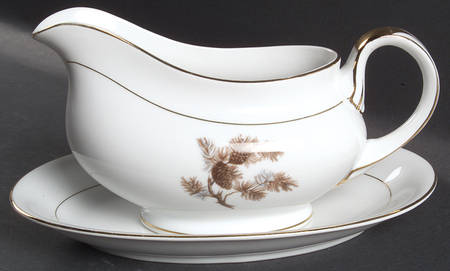 Pine Cone Gravy Boat & Underplate/Relish