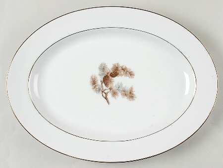 Pine Cone 14" Oval Serving Platter