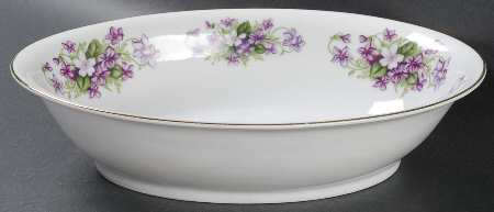 Violet 10" Oval Vegetable Bowl