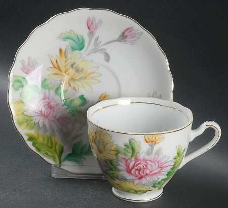 Flower of The Month Series Footed Cup & Saucer Set