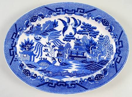 Blue Willow 12" Oval Serving Platter