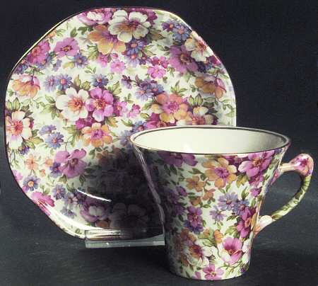 Dubarry (Majestic Shape, New, Globe Stamp) Flat Cup & Saucer Set