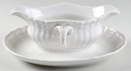 Rocaille Gravy Boat with Attached Underplate