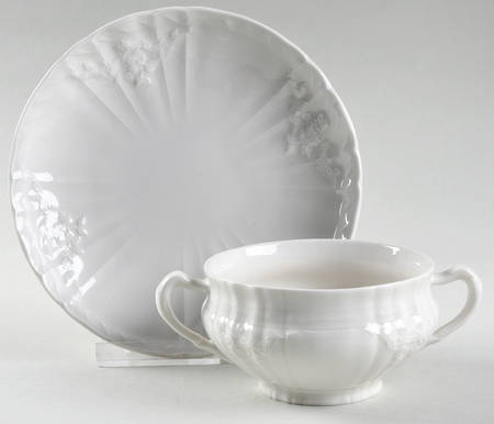 Rocaille Footed Bouillon Cup & Saucer