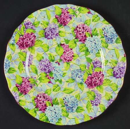 Hydrangea (New, Granville, Cream Background) Salad Plate