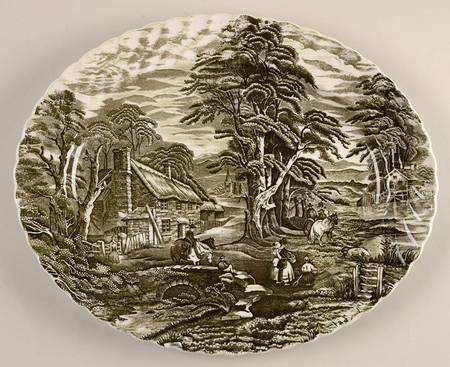 KNT23 13" Oval Serving Platter by James Kent (England)