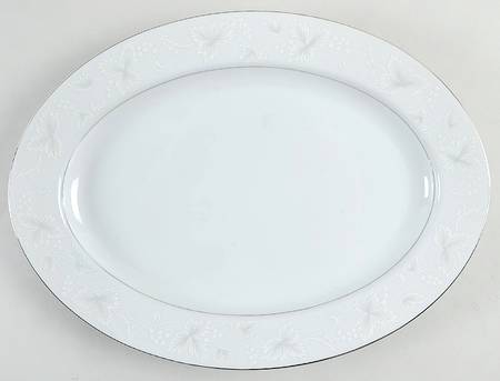 White Fantasy 14" Oval Serving Platter