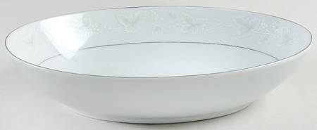 White Fantasy 10" Oval Vegetable Bowl